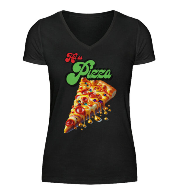 Hot as Pizza - V-Neck Damenshirt-16