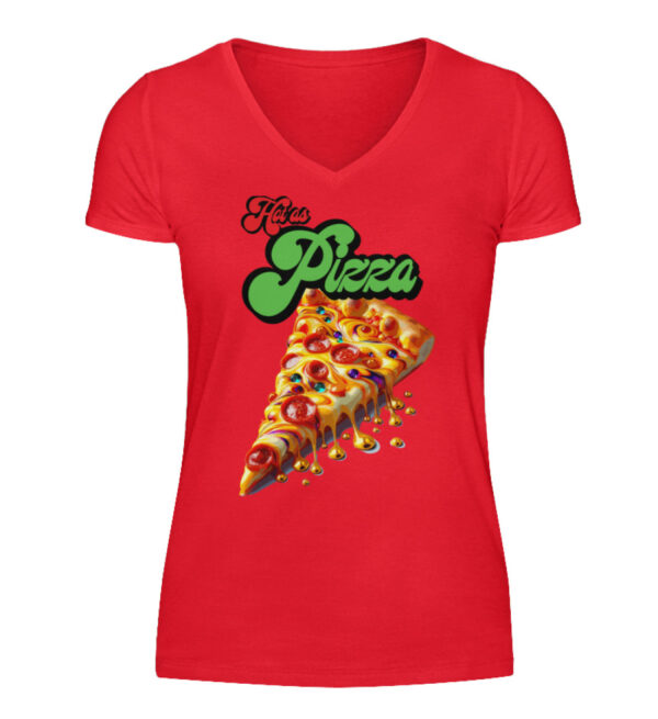 Hot as Pizza - V-Neck Damenshirt-2561