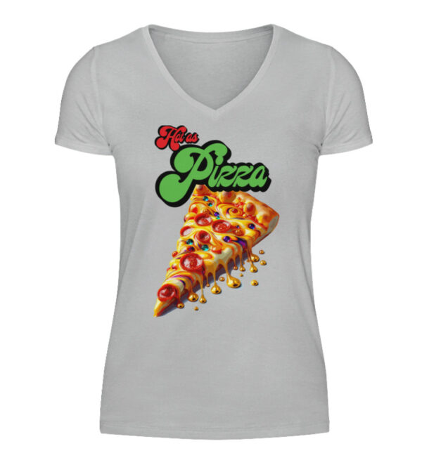 Hot as Pizza - V-Neck Damenshirt-17